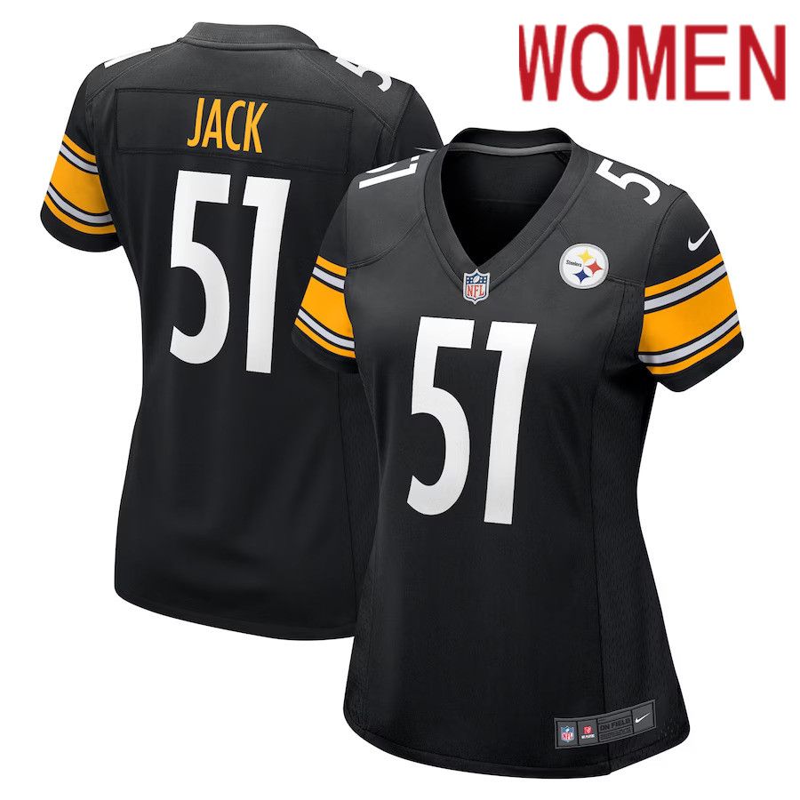 Women Pittsburgh Steelers #51 Myles Jack Nike Black Game Player NFL Jersey